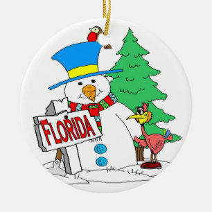 Florida Snowman Keramisch Ornament