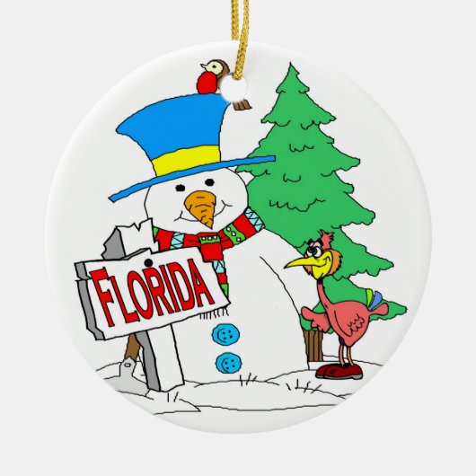 Florida Snowman Keramisch Ornament (Voorkant)