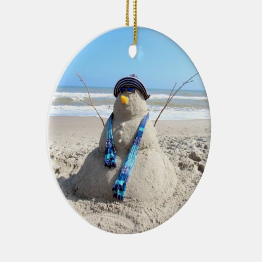 Florida Snowman Porcelain Ornament (Rechts)