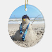 Florida Snowman Porcelain Ornament (Links)