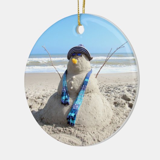 Florida Snowman Porcelain Ornament (Links)