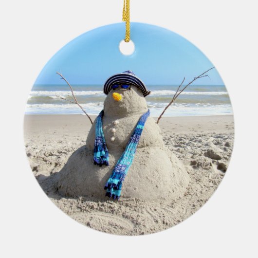 Florida Snowman Porcelain Ornament (Achterkant)