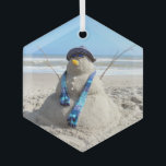 Florida Snowman Porcelain Ornament<br><div class="desc">Sand Sculpture is veel moeilijker dan het eruit ziet. Ik geef het op aan die echte artiesten - dat heeft ons wakker gemaakt - maar het was een hoop plezier!</div>