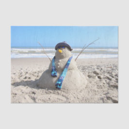 Florida Snowman - Sand Sculpture - Weefselpapier Tissuepapier