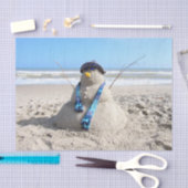 Florida Snowman - Sand Sculpture - Weefselpapier Tissuepapier (Craft)
