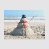 Florida Snowman - Sand Sculpture - Weefselpapier Tissuepapier (Voorkant)