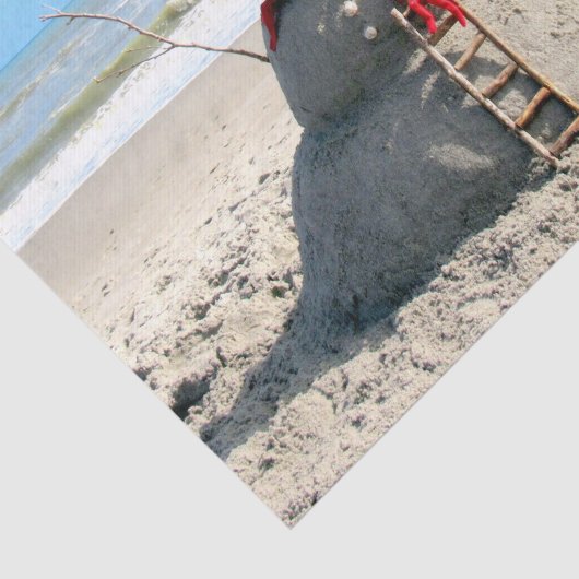 Florida Snowman - Sand Sculpture - Weefselpapier Tissuepapier (Detail)