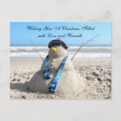 Florida Snowman / SnowWoman ( Beach ) Kerstmis Feestdagenkaart (Voorkant)