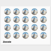 Florida Snowman-Stickers - Zand-sculptuur - Beach Ronde Sticker (Vel)