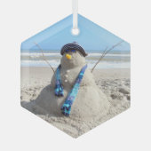 Florida Snowman - Strand Kerst Ornament (Voorkant)