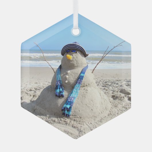 Florida Snowman - Strand Kerst Ornament (Voorkant)