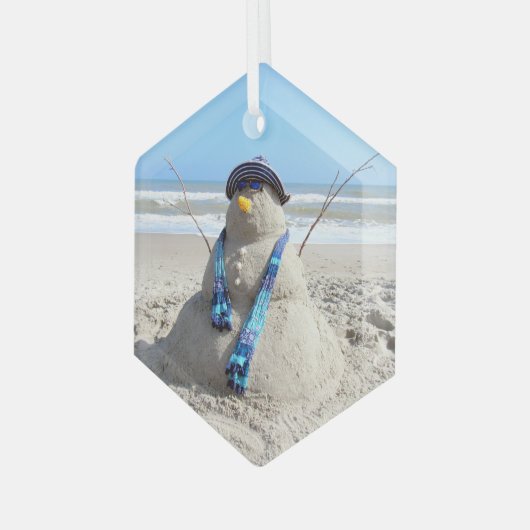 Florida Snowman - Strand Kerst Ornament (Voorkant links)