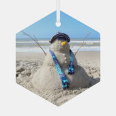 Florida Snowman - Strand Kerst Ornament (Achterkant)