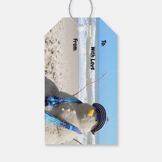 Florida Snowman - strand - kerstcadeauLabel Cadeaulabel (Achterkant)