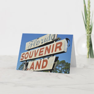 Florida Souvenir Land  Sign Greeting Kaart