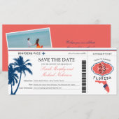 Florida Sparen de Datum die Pass met Foto instapt Save The Date (Voorkant / Achterkant)