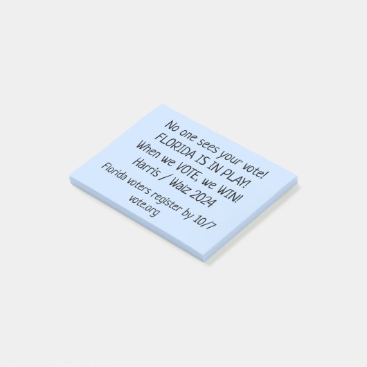 Florida speelt mee! GOTV Notities aan de kiezer Post-it® Notes (Schuin)