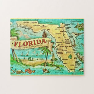 Florida Staat Ansichtkaart 11x14 Legpuzzel