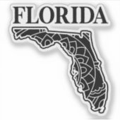 Florida staat mandala kaart, Made in Florida Sticker (Voorkant)