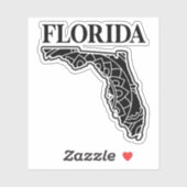 Florida staat mandala kaart, Made in Florida Sticker (Vel)