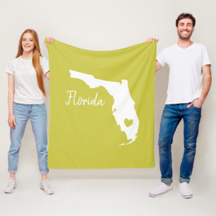 Florida staat map love home fleece deken