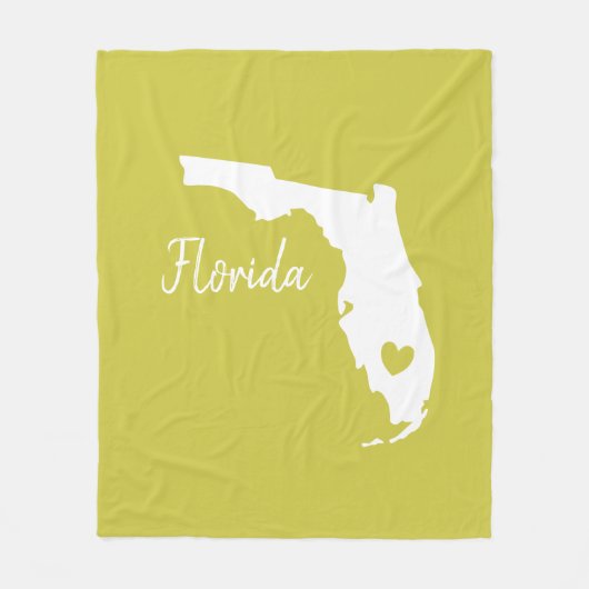 Florida staat map love home fleece deken (Voorkant)