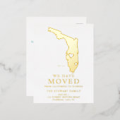 Florida staat plattegrond van het hart van het hui folie uitnodiging briefkaart (Voorkant / Achterkant)