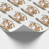 Florida Staat van Geest Retro Flamingo Zeilboot Ca Cadeaupapier (Hoek)
