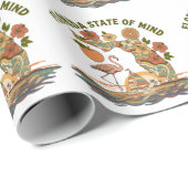 Florida Staat van Geest Retro Flamingo Zeilboot Ca Cadeaupapier (Rol Hoek)