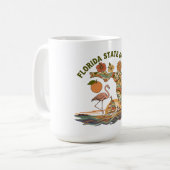 Florida Staat van Geest Retro Flamingo Zeilboot Ca Koffiemok (Voorkant links)