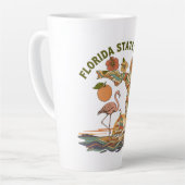 Florida Staat van Geest Retro Flamingo Zeilboot Ca Latte Mok (Linkerhoek)