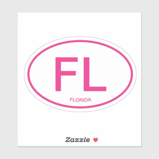 Florida staatscode ovale vinyl auto sticker - FL (Vel)