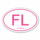 Florida staatscode ovale vinyl auto sticker - FL (Voorkant)