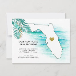 Florida Staatskaart Gouden Hart Nieuwe Thuis Aankondiging