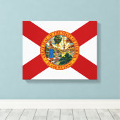 Florida Staatsvlag Canvas Print (Insitu (Houten vloer))