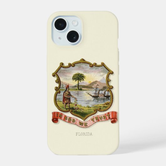 Florida staatswapen (1876) iPhone 15 case (Achterkant)