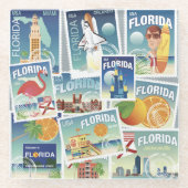 Florida Stamps Glazen Onderzetter (Voorkant)