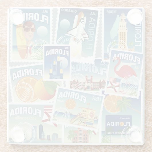 Florida Stamps Glazen Onderzetter (Achterkant)