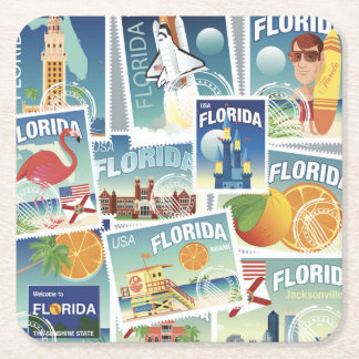 Florida Stamps Kartonnen Onderzetters