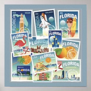 Florida Stamps Poster