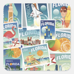 Florida Stamps Vierkante Sticker