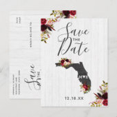 Florida State Bestemming Rustic Save the Date Aankondigingskaart (Voorkant / Achterkant)