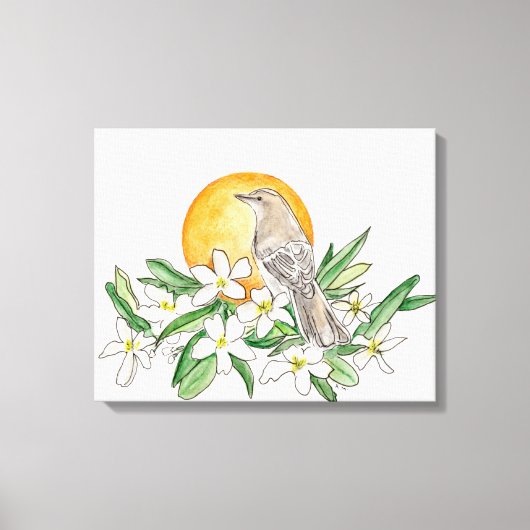 Florida State Bird and Flower Canvas Afdruk (Voorkant)