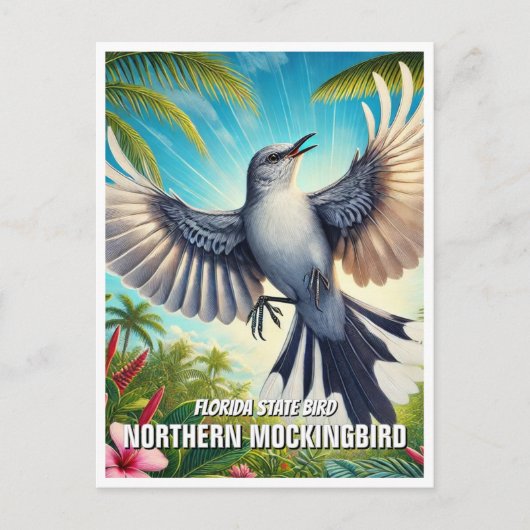 Florida State Bird Northern Mockingbird Briefkaart (Voorkant)