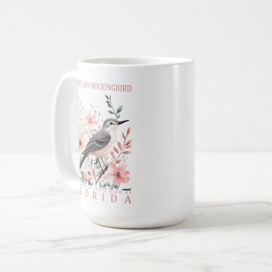 Florida State Bird Northern Mockingbird Koffiemok (Voorkant links)