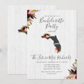 Florida State Bloemen Bachelorette Party Uitnodigi Kaart (Voorkant / Achterkant)