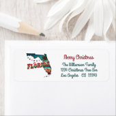 Florida State Christmas Map retour adreslabel Etiket (Insitu)