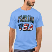 Florida State en Verenigde Staten Vlag Tekst Unise T-shirt (Voorkant)