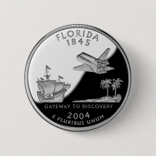 Florida State Faux Quarter Ronde Button 5,7 Cm