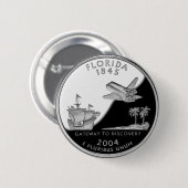 Florida State Faux Quarter Ronde Button 5,7 Cm (Voorkant /achterkant)